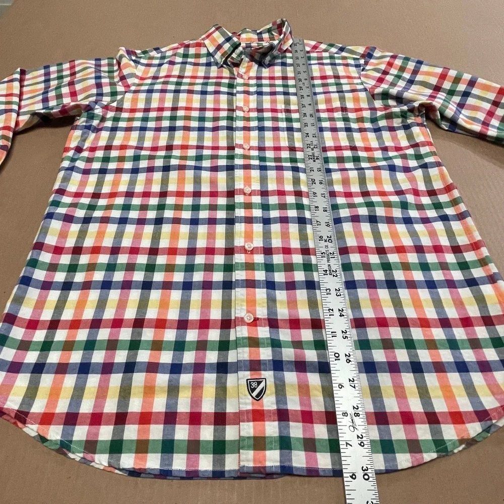 Cremieux Classics 38 Men's Medium Multi Colored Checked Oxford Button Up Brights